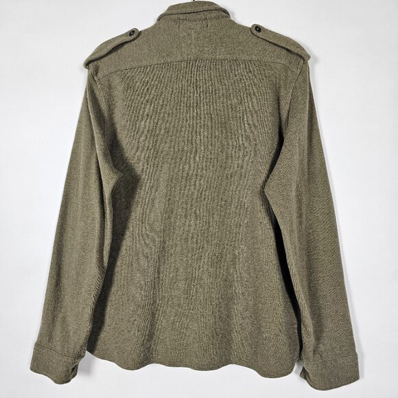 Vintage Polo Ralph Lauren Military Wool Mens Large Long Sleeve Button Shirt - Picture 2 of 6